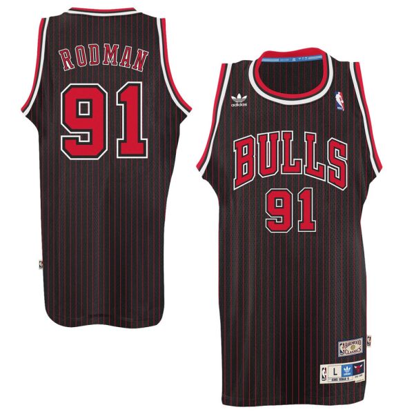 Chicago Bulls Dennis Rodman Black Stripes Throwback Jersey Chicago Bulls Dennis Rodman Black Stripes Throwback Jersey