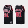 Chicago Bulls Dennis Rodman Black Stripes Throwback Jersey