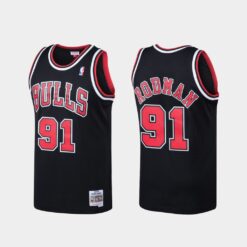 Chicago Bulls Dennis Rodman Black Throwback Jersey