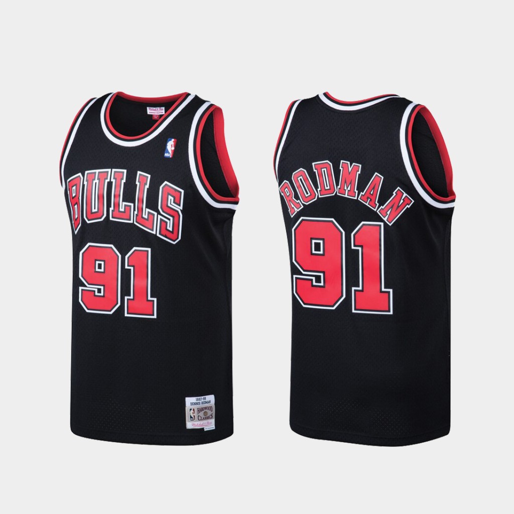 Chicago Bulls Dennis Rodman Black Throwback Jersey Chicago Bulls Dennis Rodman Black Throwback Jersey