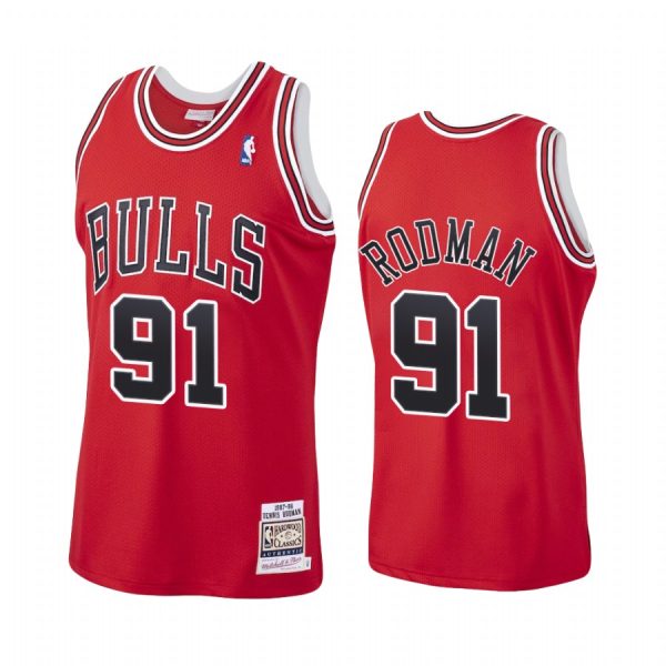 Chicago Bulls Dennis Rodman Red Throwback Jersey Chicago Bulls Dennis Rodman Red Throwback Jersey