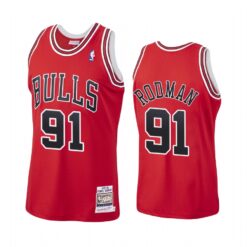 Chicago Bulls Dennis Rodman Red Throwback Jersey