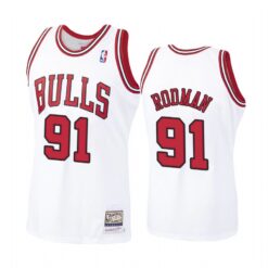 Chicago Bulls Dennis Rodman White Throwback Jersey