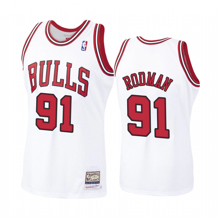 Chicago Bulls Dennis Rodman White Throwback Jersey Chicago Bulls Dennis Rodman White Throwback Jersey