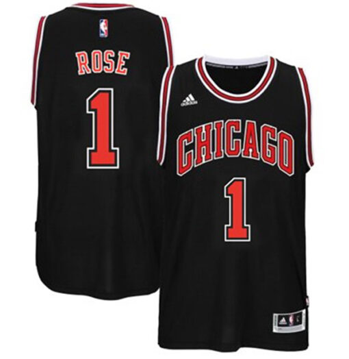 Chicago Bulls Derrick Rose Black Throwback Jersey