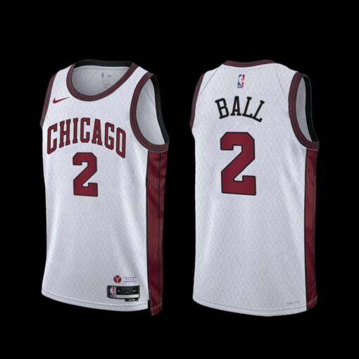 Chicago Bulls Lonzo Ball 2022-23 City Edition Jersey White