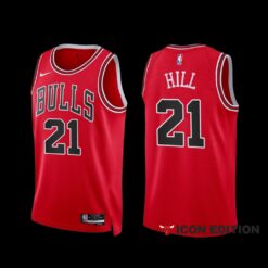 Chicago Bulls Malcolm Hill 2022-23 Icon Edition Jersey Red