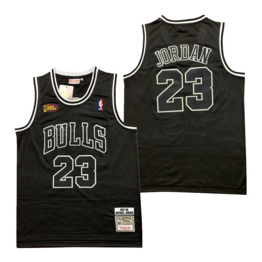 Chicago Bulls Michael Jordan Black 1997-98 Finals Throwback Jersey