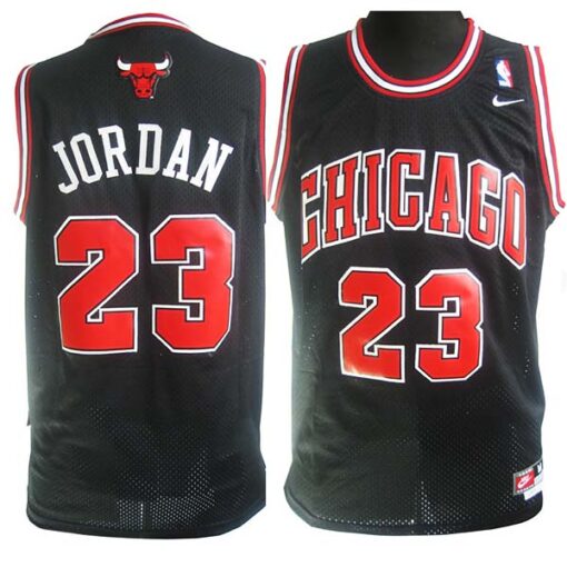 Chicago Bulls Michael Jordan Black Chicago Throwback Jersey