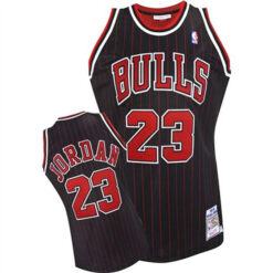 Chicago Bulls Michael Jordan Black Stripes Throwback Jersey