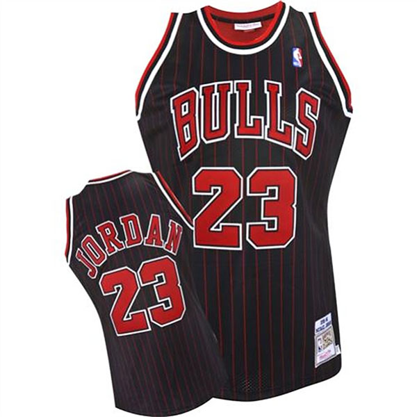 Chicago Bulls Michael Jordan Black Stripes Throwback Jersey Chicago Bulls Michael Jordan Black Stripes Throwback Jersey