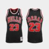 Chicago Bulls Michael Jordan Black Stripes Throwback Jersey