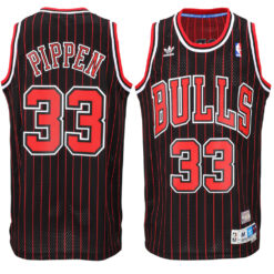 Chicago Bulls Scottie Pippen Black Stripes Throwback Jersey