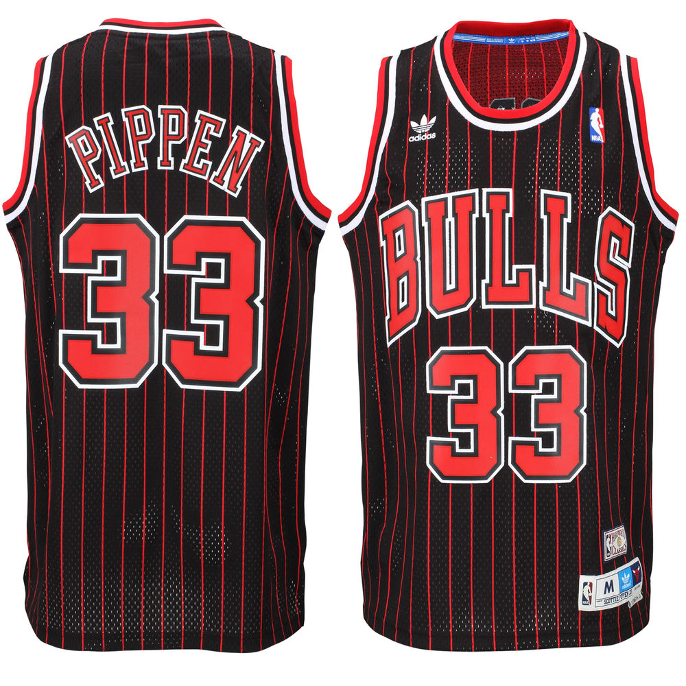 Chicago Bulls Scottie Pippen Black Stripes Throwback Jersey Chicago Bulls Scottie Pippen Black Stripes Throwback Jersey