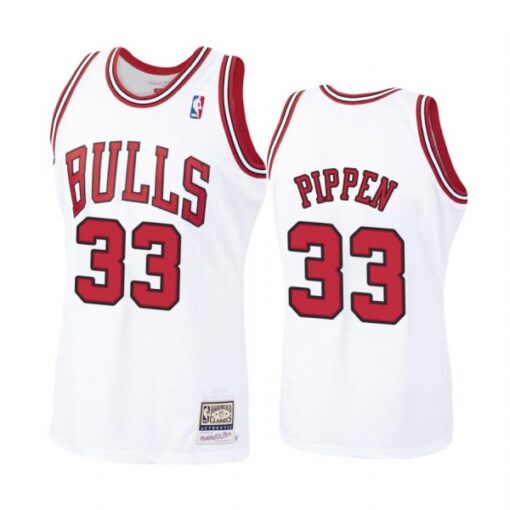Chicago Bulls Scottie Pippen White Throwback Jersey