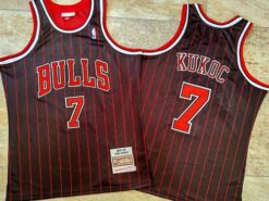 Chicago Bulls Toni Kukoc Black Stripes 1995 1996 Throwback Jersey