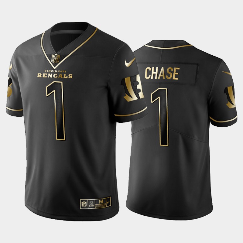 Cincinnati Bengals Ja'Marr Chase Black Golden Limited Jersey Cincinnati Bengals Ja'Marr Chase Black Golden Limited Jersey