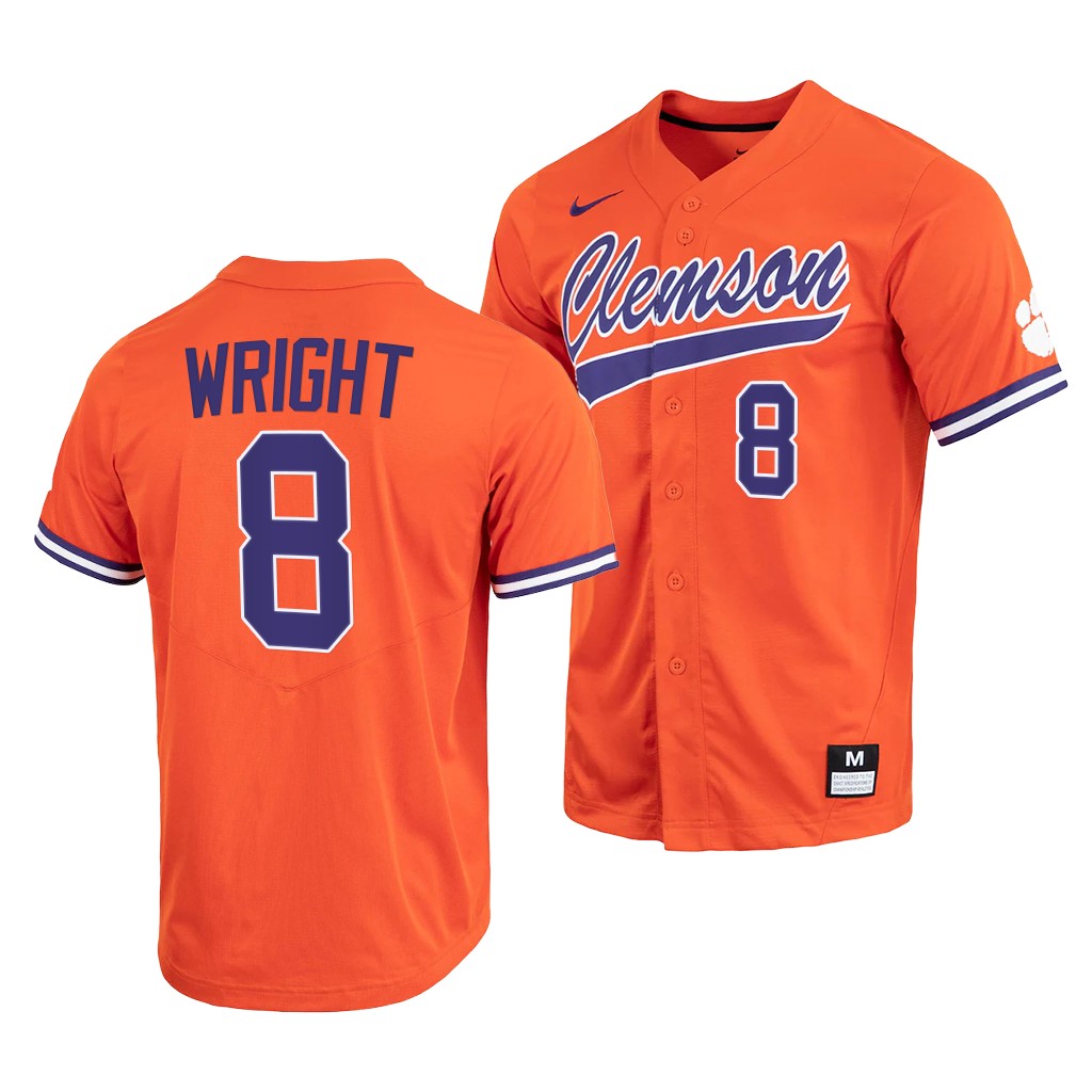Clemson Tigers Blake Wright College Baseball Jersey Orange Clemson Tigers Blake Wright College Baseball Jersey Orange