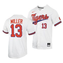 Clemson Tigers Brad Miller College Baseball Jersey White
