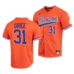 Clemson Tigers Caden Grice College Baseball Jersey Orange