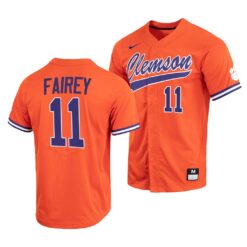 Clemson Tigers Chad Fairey College Baseball Jersey Orange