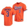 Clemson Tigers Dylan Brewer College Baseball Jersey White