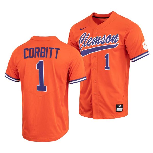 Clemson Tigers Tyler Corbitt College Baseball Jersey Orange Clemson Tigers Tyler Corbitt College Baseball Jersey Orange