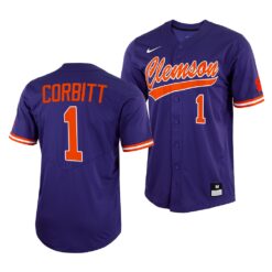 Clemson Tigers Tyler Corbitt College Baseball Jersey Purple