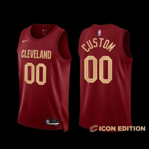 Cleveland Cavaliers Custom 2022-23 Icon Edition Jersey Wine