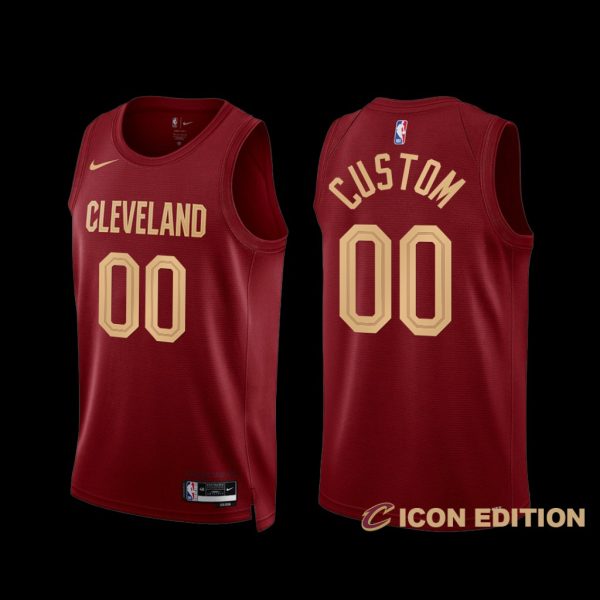 Cleveland Cavaliers Custom 2022-23 Icon Edition Jersey Wine Cleveland Cavaliers Custom 2022-23 Icon Edition Jersey Wine