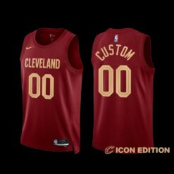 Cleveland Cavaliers Custom 2022-23 Icon Edition Jersey Wine