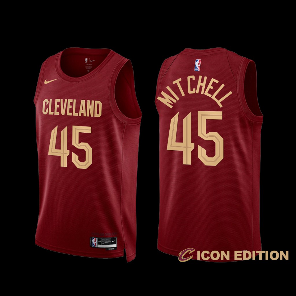 Cleveland Cavaliers Donovan Mitchell 2022-23 Icon Edition Jersey Wine Cleveland Cavaliers Donovan Mitchell 2022-23 Icon Edition Jersey Wine