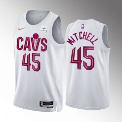 Cleveland Cavaliers Donovan Mitchell 2022-23 White Association Edition Jersey