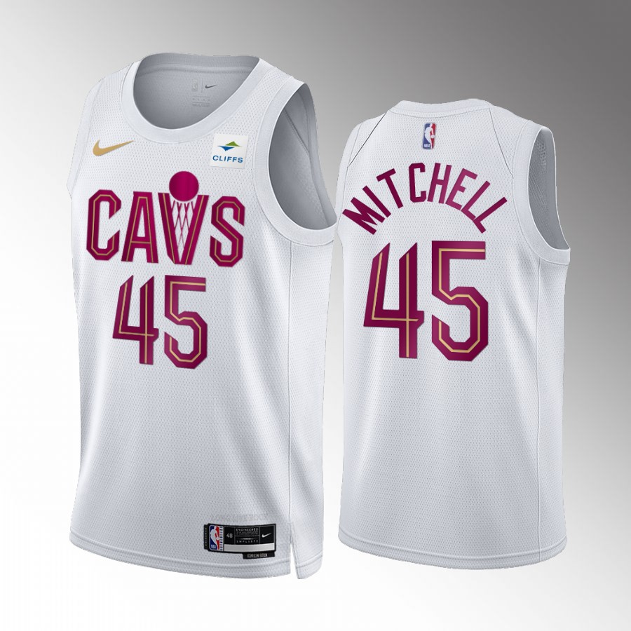 Cleveland Cavaliers Donovan Mitchell 2022-23 White Association Edition Jersey Cleveland Cavaliers Donovan Mitchell 2022-23 White Association Edition Jersey