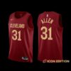 Cleveland Cavaliers Isaiah Mobley 2022-23 Icon Edition Jersey Wine