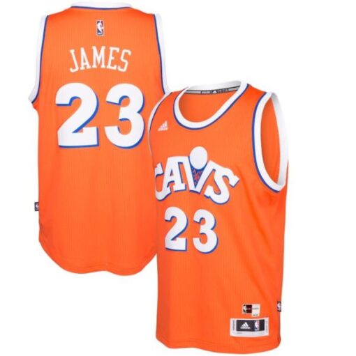Cleveland Cavaliers LeBron James Orange Throwback Jersey