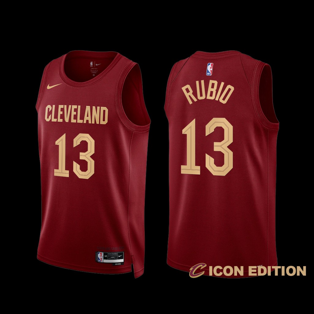 Cleveland Cavaliers Ricky Rubio 2022-23 Icon Edition Jersey Wine Cleveland Cavaliers Ricky Rubio 2022-23 Icon Edition Jersey Wine