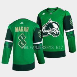 Colorado Avalanche Cale Makar 2023 St. Patricks Day Green Jersey