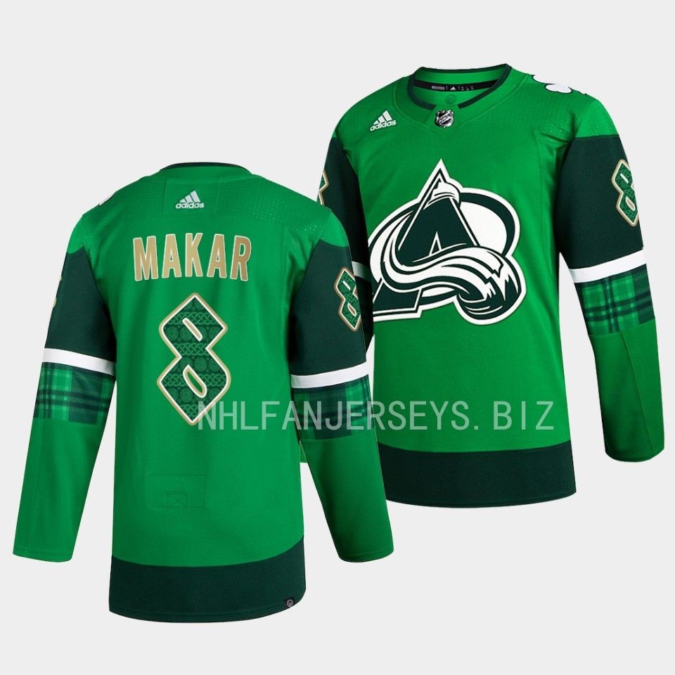 Colorado Avalanche Cale Makar 2023 St. Patricks Day Green Jersey Colorado Avalanche Cale Makar 2023 St. Patricks Day Green Jersey