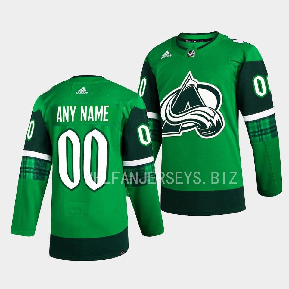 Colorado Avalanche Custom 2023 St. Patricks Day Green Jersey Colorado Avalanche Custom 2023 St. Patricks Day Green Jersey