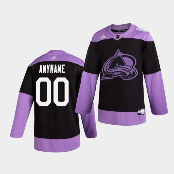 Colorado Avalanche Custom Hockey Fights Cancer Practice Black Jersey Colorado Avalanche Custom Hockey Fights Cancer Practice Black Jersey