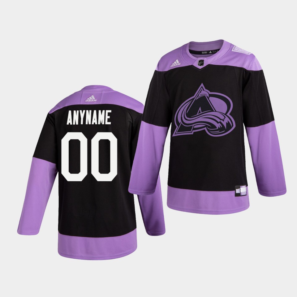 Colorado Avalanche Custom Hockey Fights Cancer Practice Black Jersey Colorado Avalanche Custom Hockey Fights Cancer Practice Black Jersey