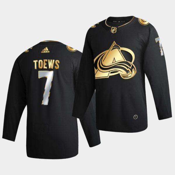 Colorado Avalanche Devon Toews Golden Edition Limited Black Jersey Colorado Avalanche Devon Toews Golden Edition Limited Black Jersey