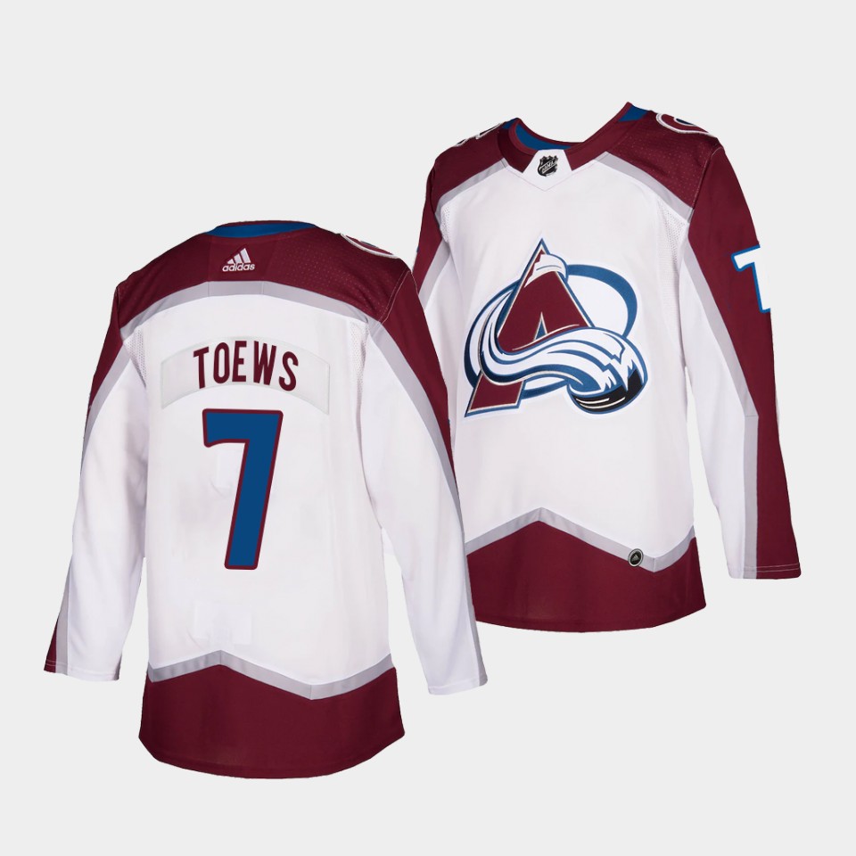 Colorado Avalanche Devon Toews Road White Jersey Colorado Avalanche Devon Toews Road White Jersey