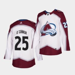 Colorado Avalanche Logan O’Connor Away White Jersey
