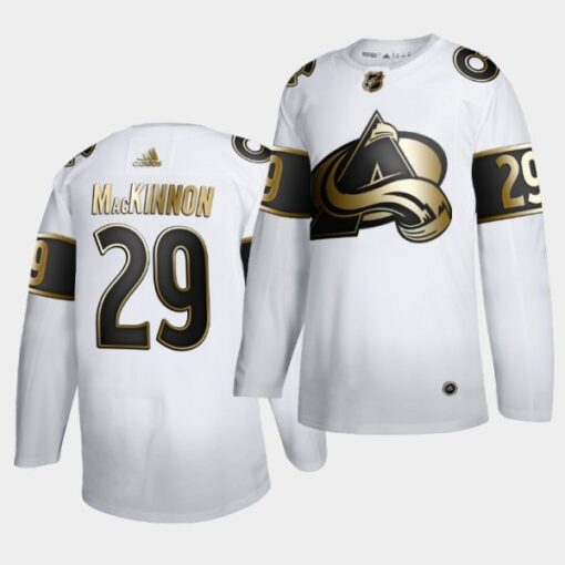 Colorado Avalanche Nathan MacKinnon Golden Edition White Jersey
