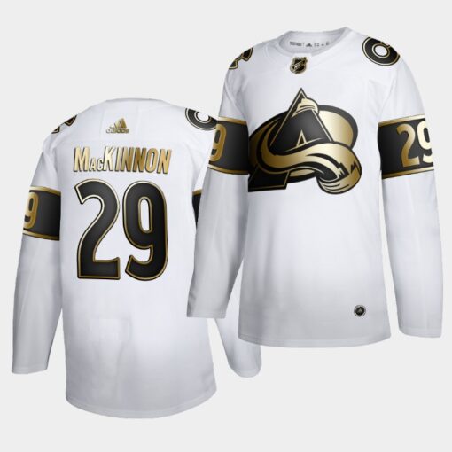 Colorado Avalanche Nathan MacKinnon Golden Edition White Jersey
