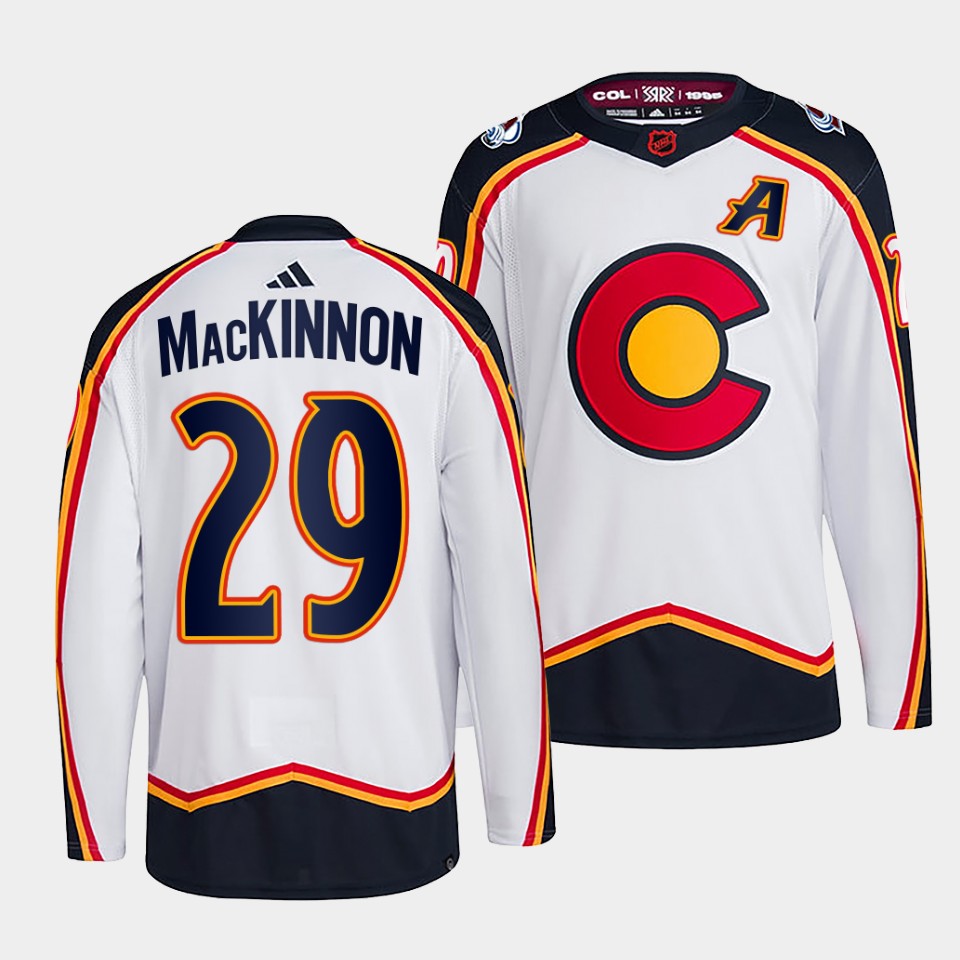 Colorado Avalanche Nathan MacKinnon Reverse Retro White Jersey Colorado Avalanche Nathan MacKinnon Reverse Retro White Jersey