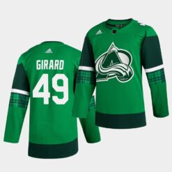 Colorado Avalanche Samuel Girard St. Patrick’s Day Player Green Jersey