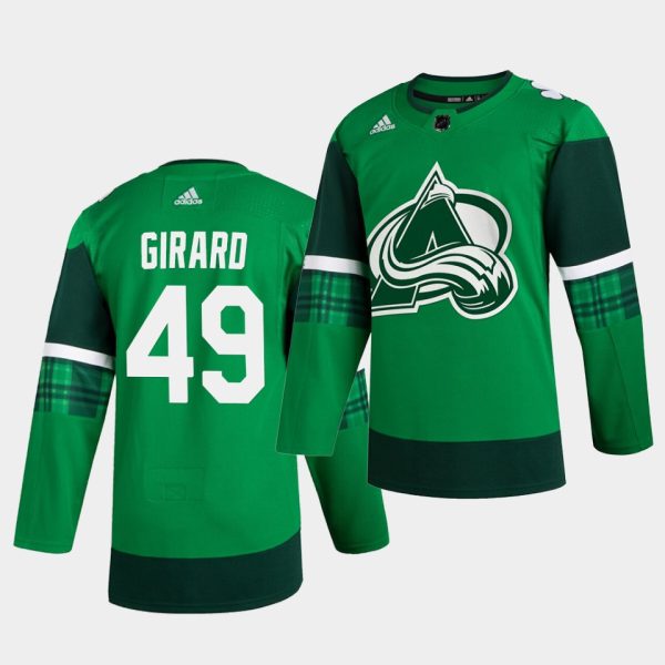 Colorado Avalanche Samuel Girard St. Patrick's Day Player Green Jersey Colorado Avalanche Samuel Girard St. Patrick's Day Player Green Jersey